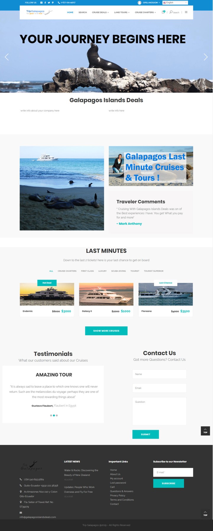 Galapagos Travel Agency Website