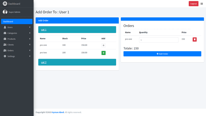 POS System PHP-Laravel