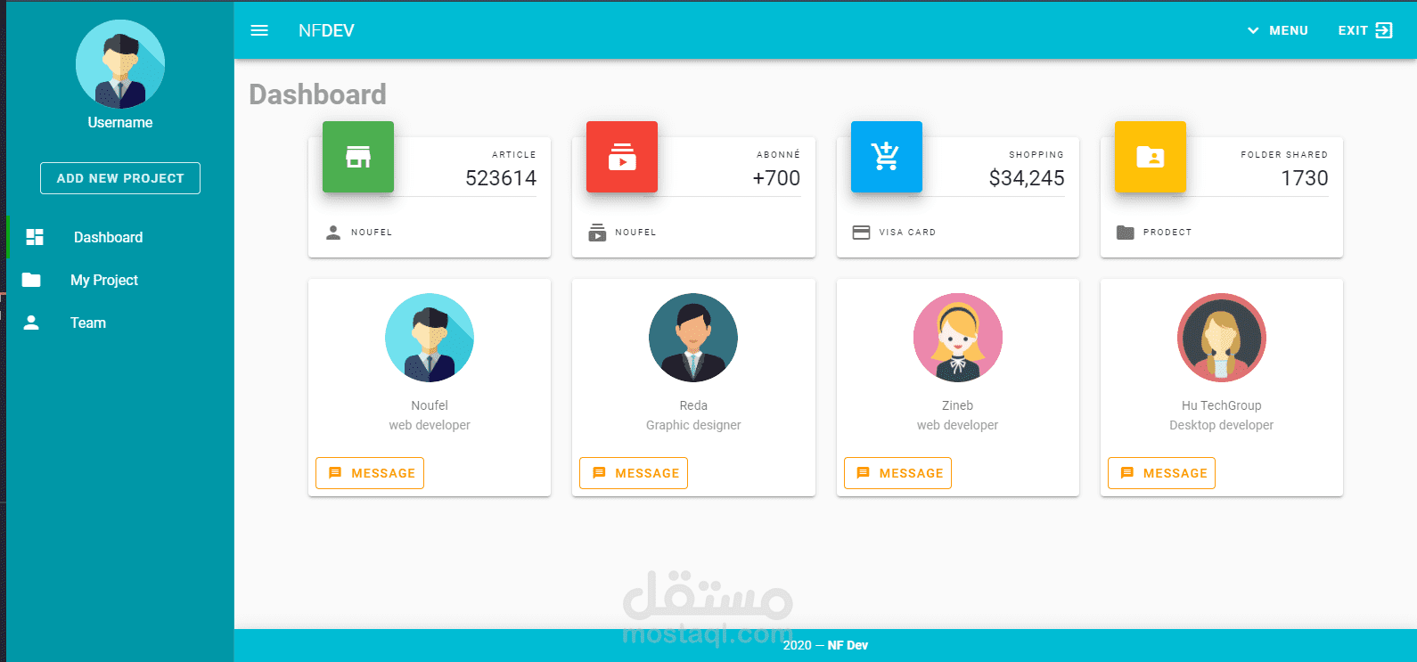 Dashboard  project manager