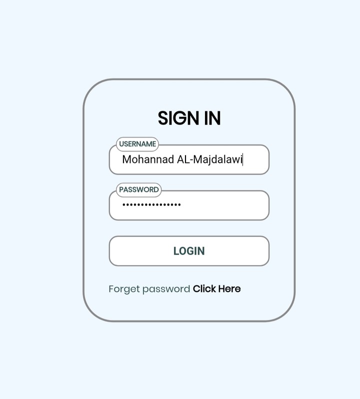 صفحة تسجيل دخول -- Login page