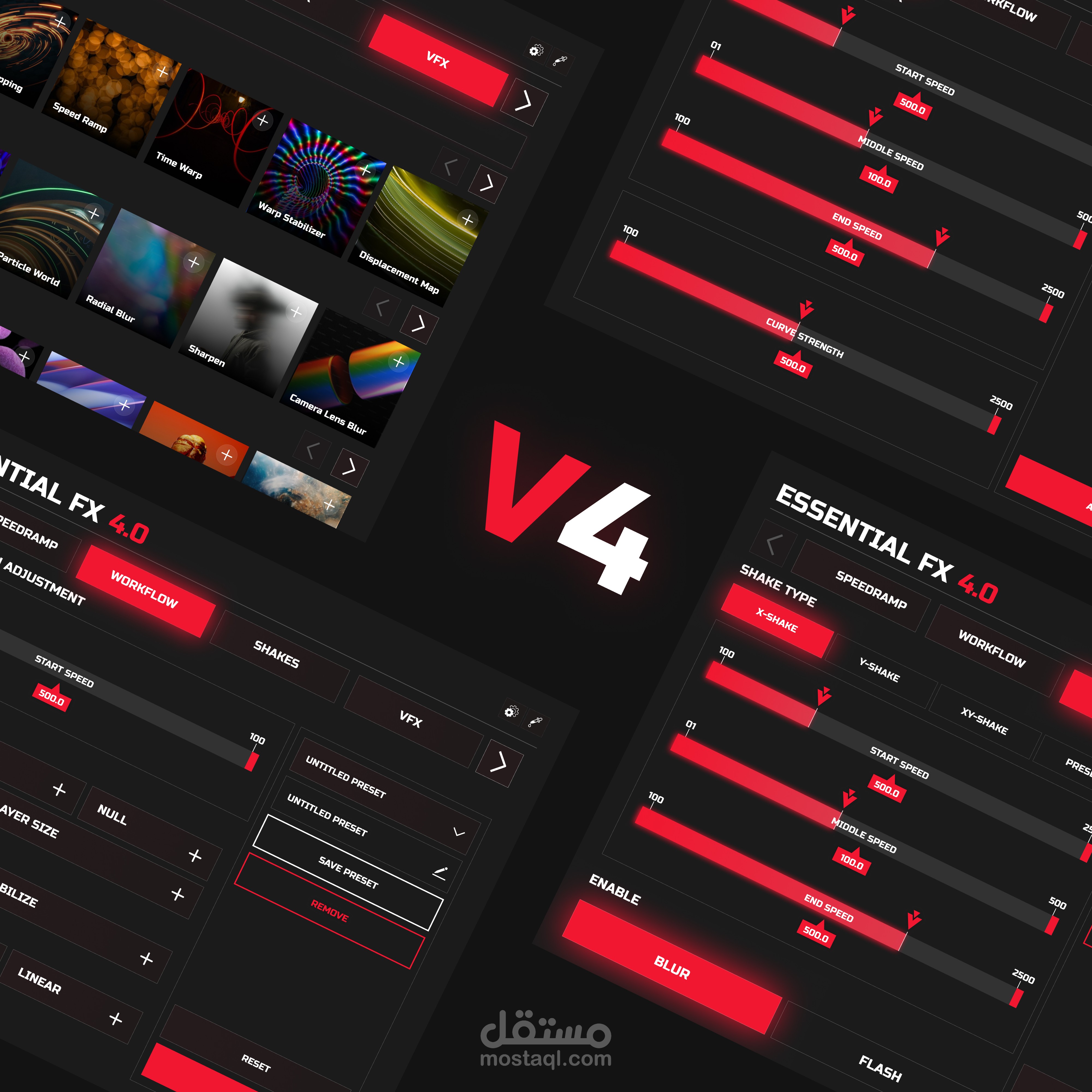 Essential FX After effect Extension UI Design