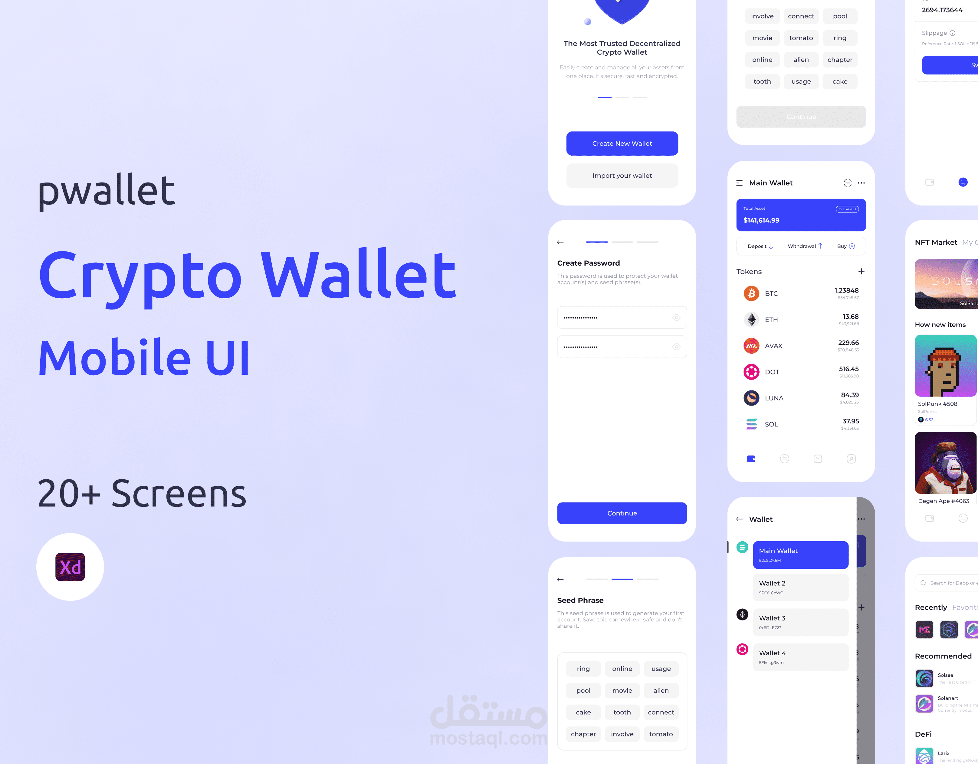 Crypto wallet mobile app design