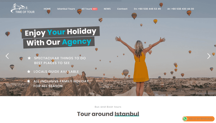 تصميم وتطوير موقع تعريفي لشركة سياحية