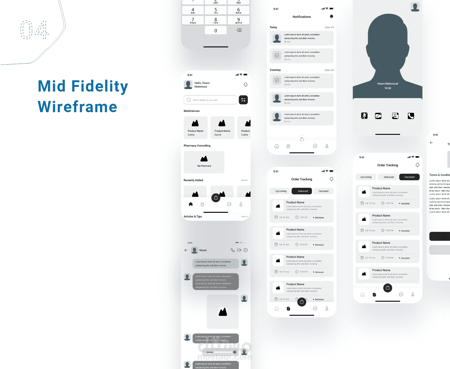 عمل تصاميم Wireframe لواجهات المستخدم