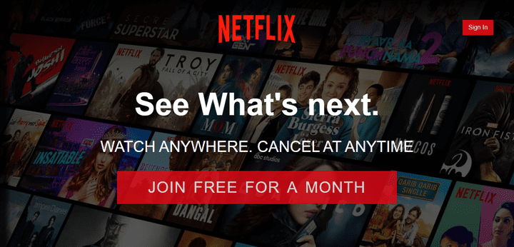 Netflix Website Frontend Page