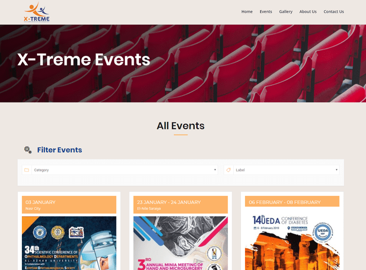 تصميم وإستضافة موقع Extreme Egypt لإدارة المؤتمرات الطبية