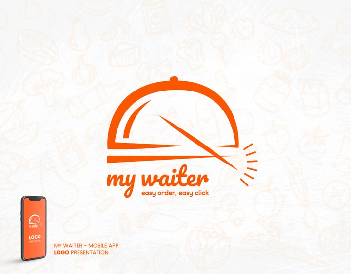 شعار لتطبيق My Waiter الخاص بالمطاعم
