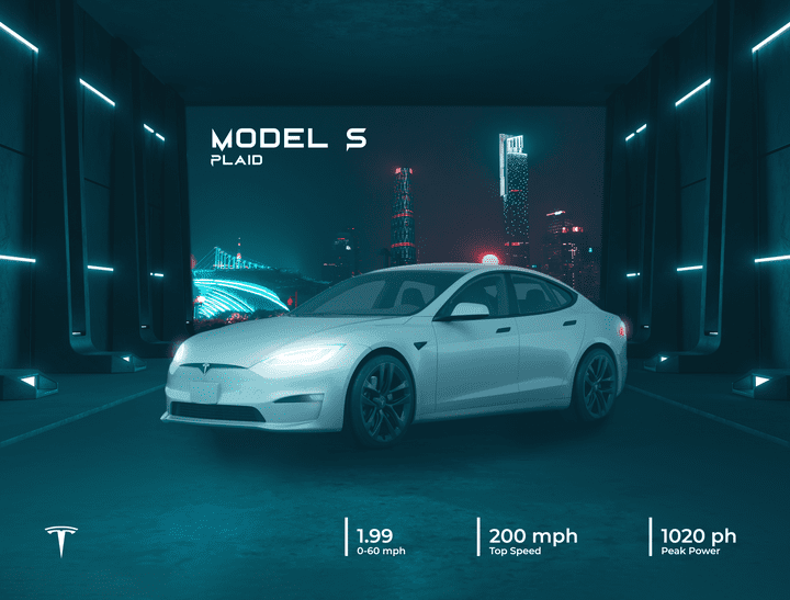 Tesla Model S Plaid Poster