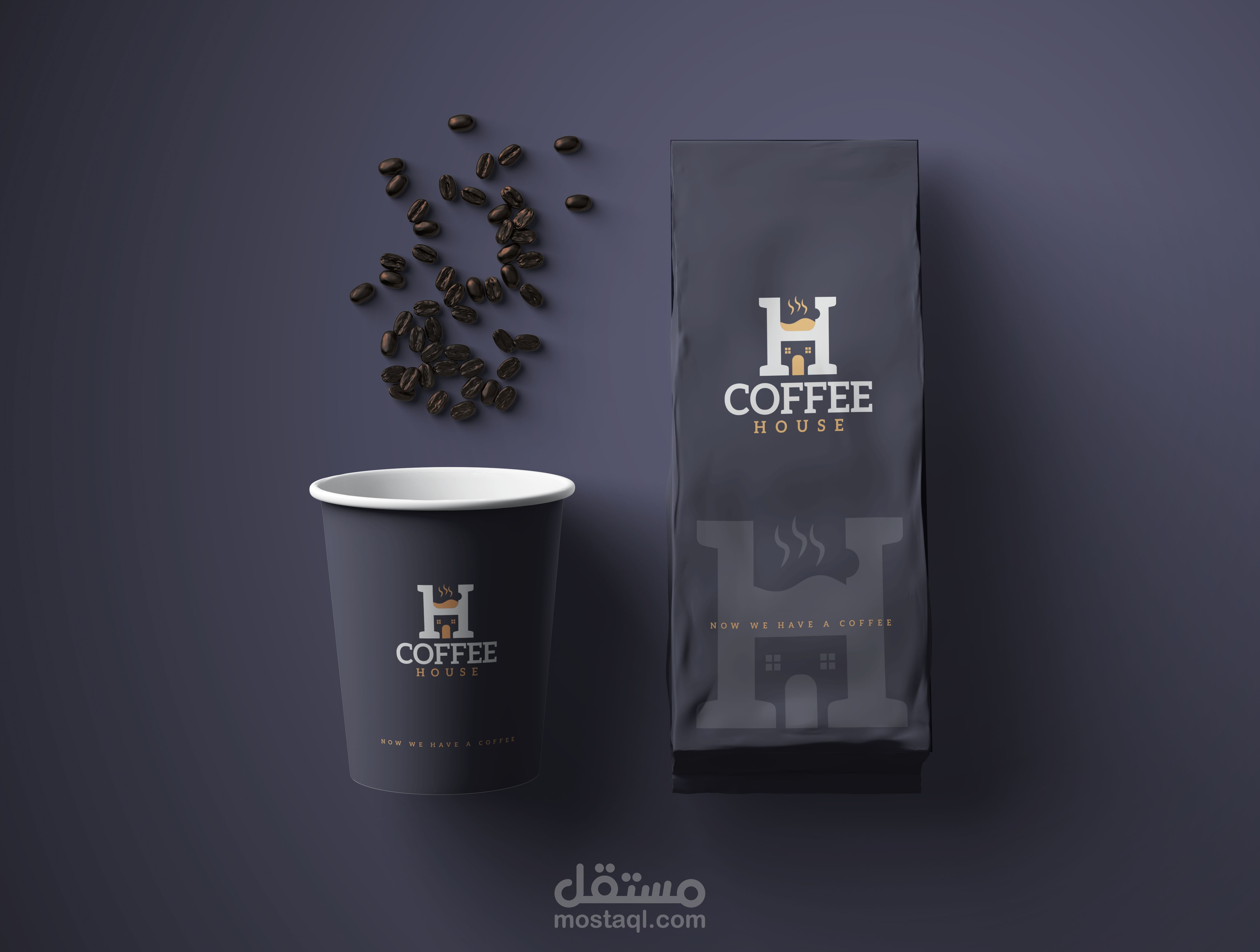 تصميم هوية بصرية لكافية Coffee House