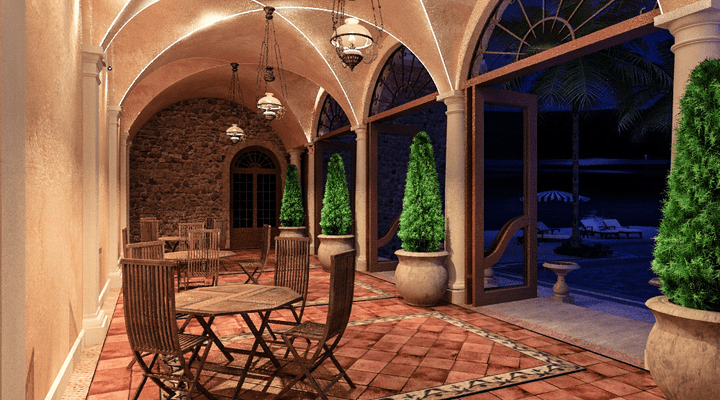 Night scene rendering on 3Ds max