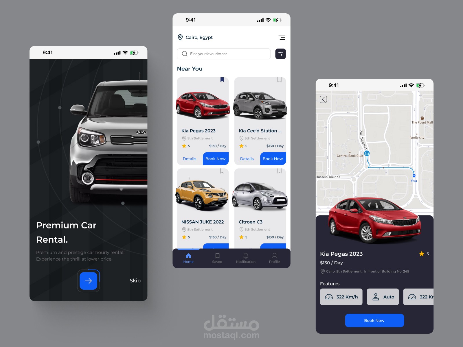 Car rental app Design