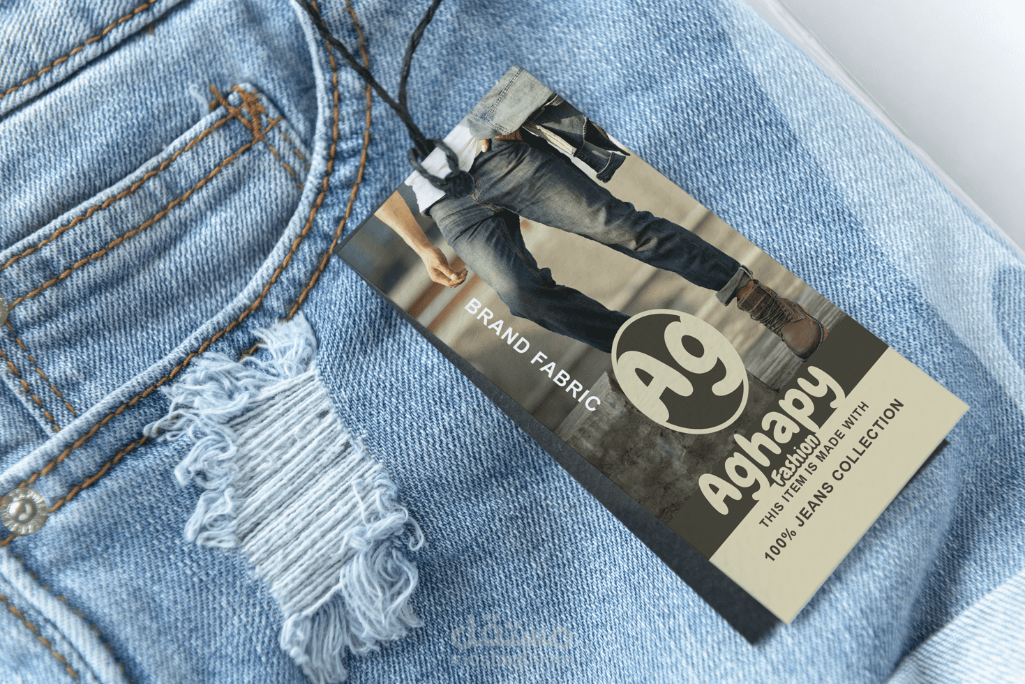 Aghapy hang tag jeans wear