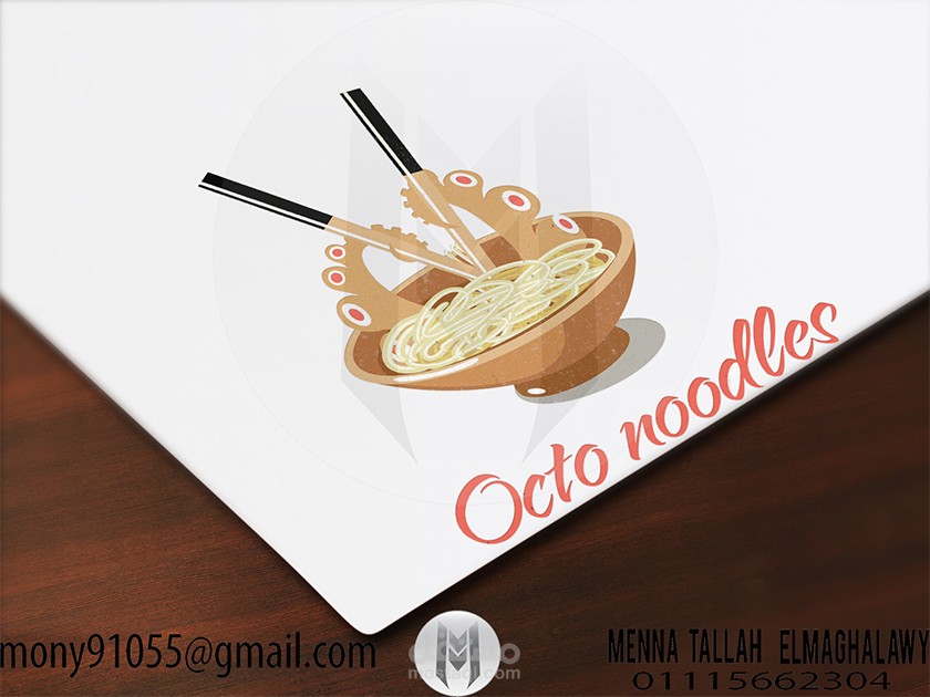 تصميم شعار لمطعم أكل آسيوى (octo noodles)