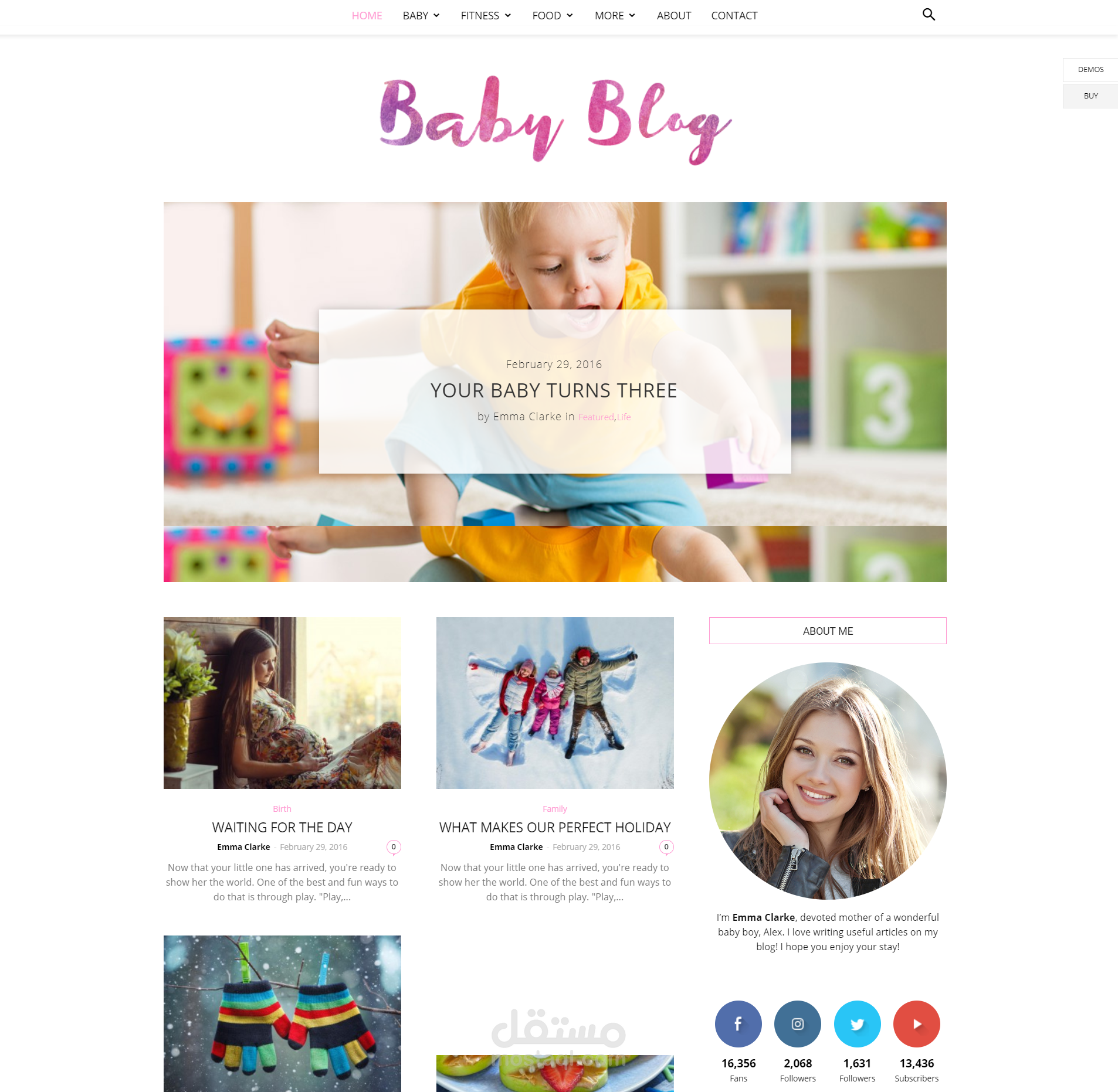 تصميم وتطوير موقع اطفال مواليد بيبي  Baby Website