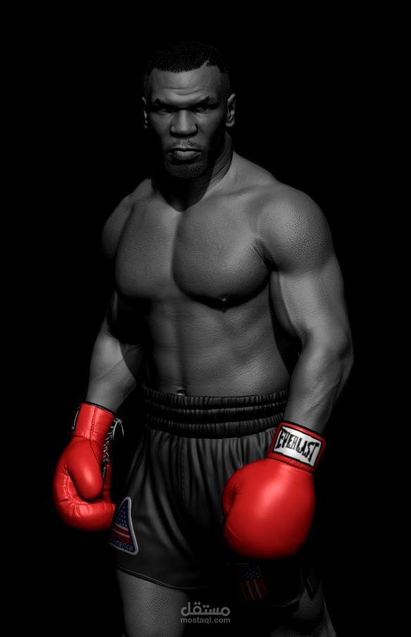 رسم 3d  لــــ الملاكم Mike Tyson