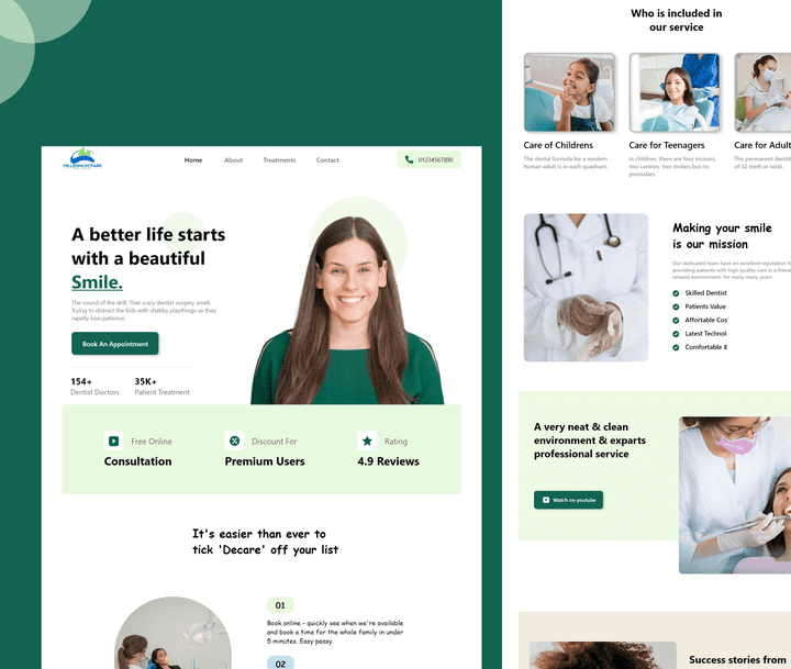 Dental Clinic Website Landing page Design