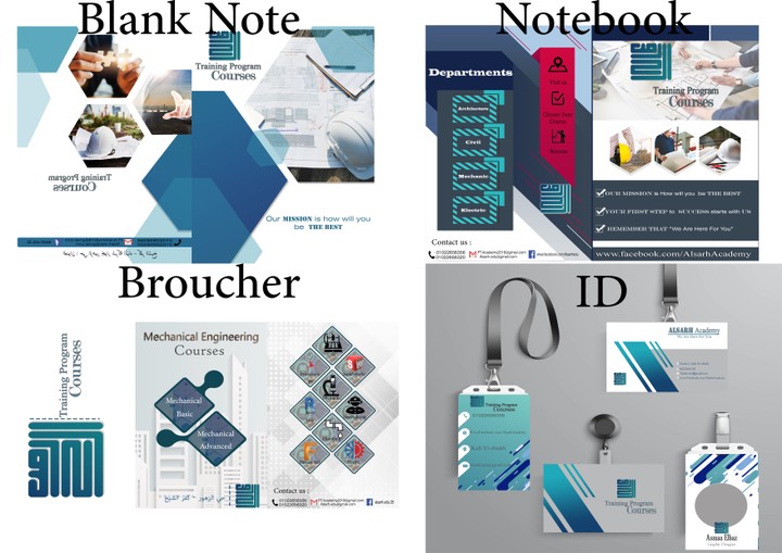 brochure  , note , ID and business card