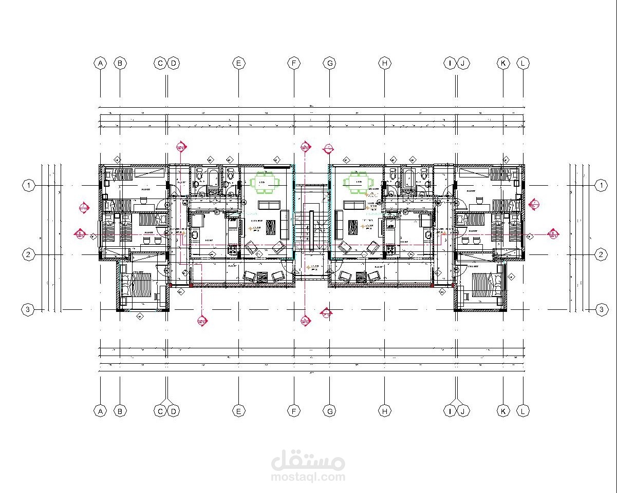 مخططات معمارية لمبنى سكني