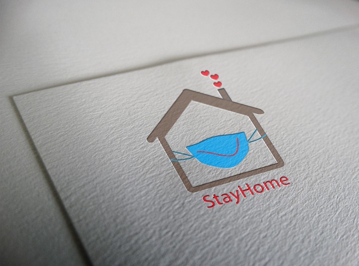 تصميم شعار  خليك بالبيت- stay home
