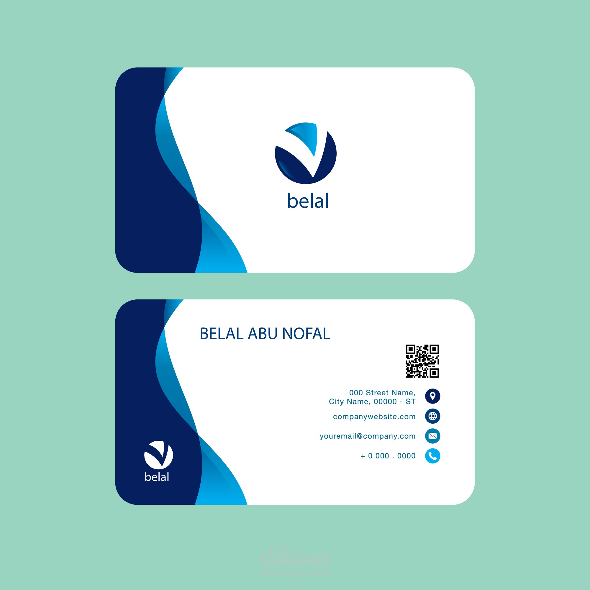 تصميم احترافي ل business card .