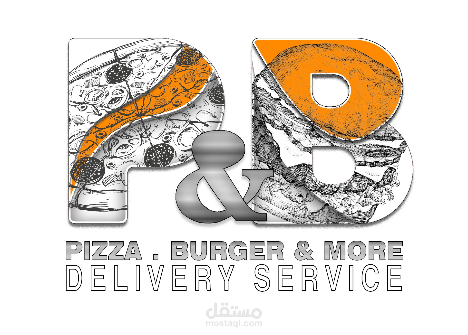 pizza and burger rest. logo