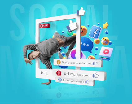 A collection of designs for a number of companies on social media platforms