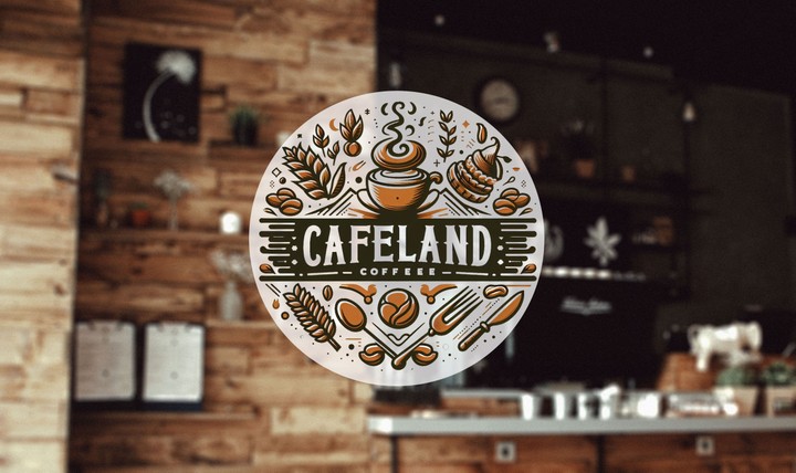 caffeland Coffee shop logo