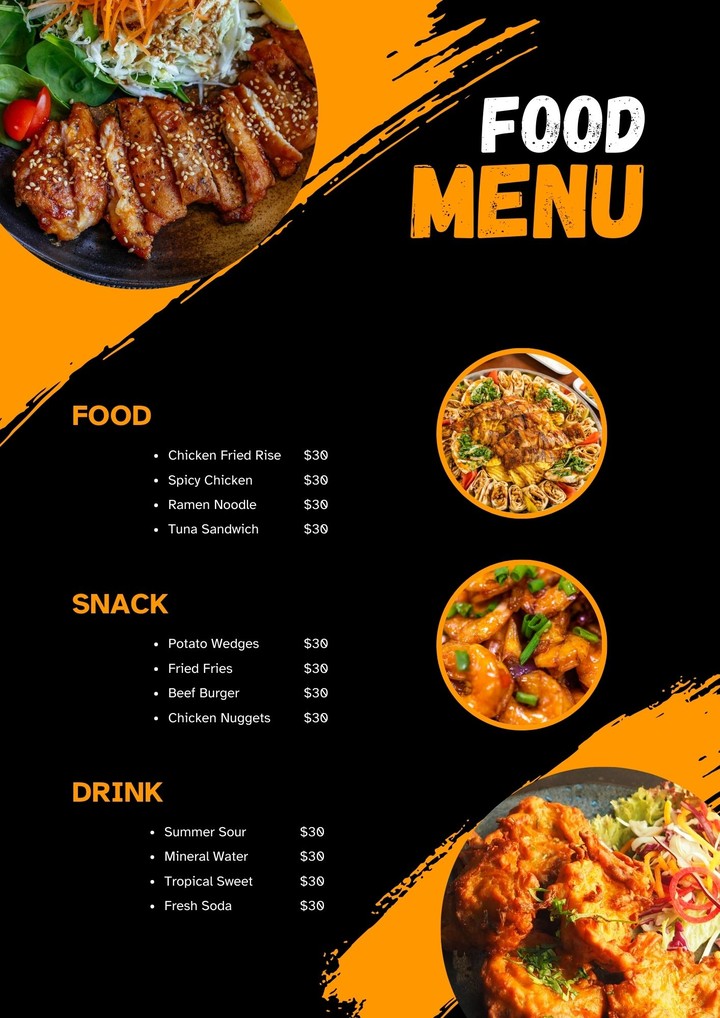 Menu قائمة طعام