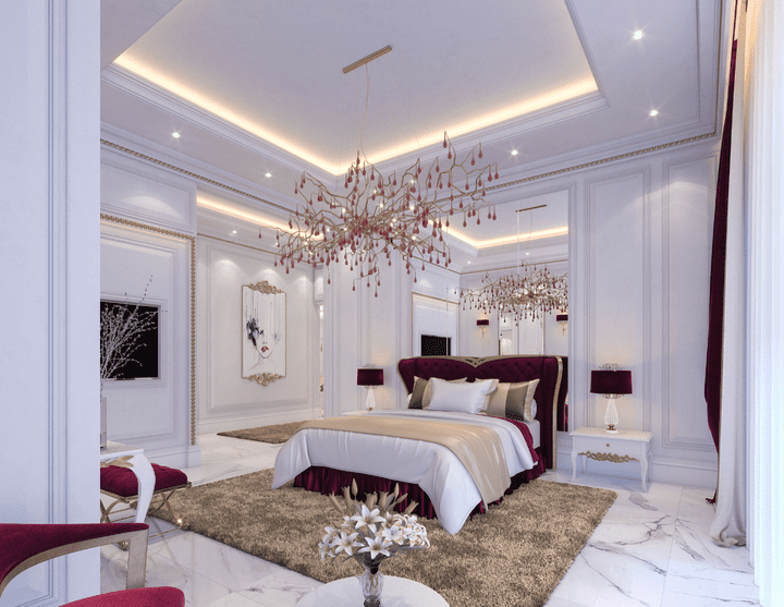 تصميم شقة سكنية علي الطراز الكلاسيكي البسيط