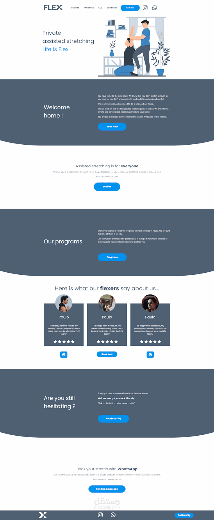 FLEX : Custom yoga class  web design