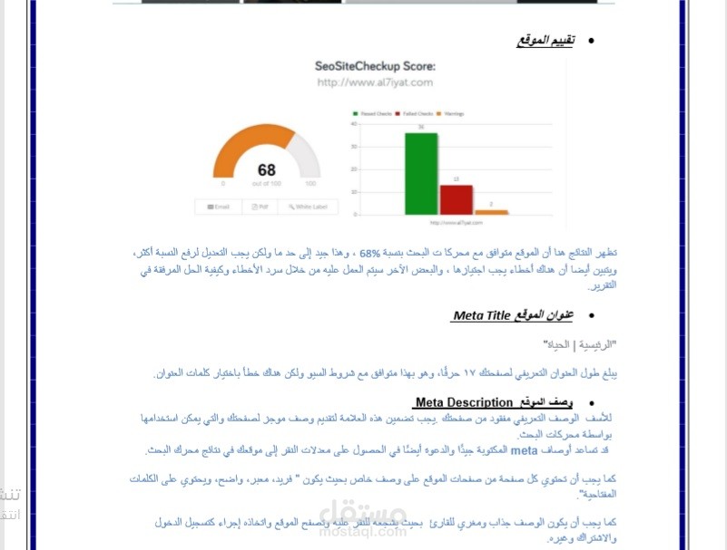 تحليل موقع الالكتروني لتصدره في محركات البحث SEO