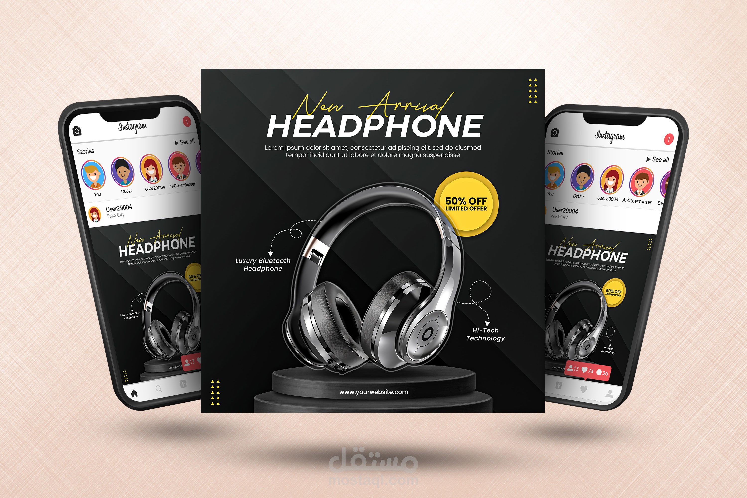 HeadPhones Sale SOCIAL MEDIA POST DESIGN | مستقل
