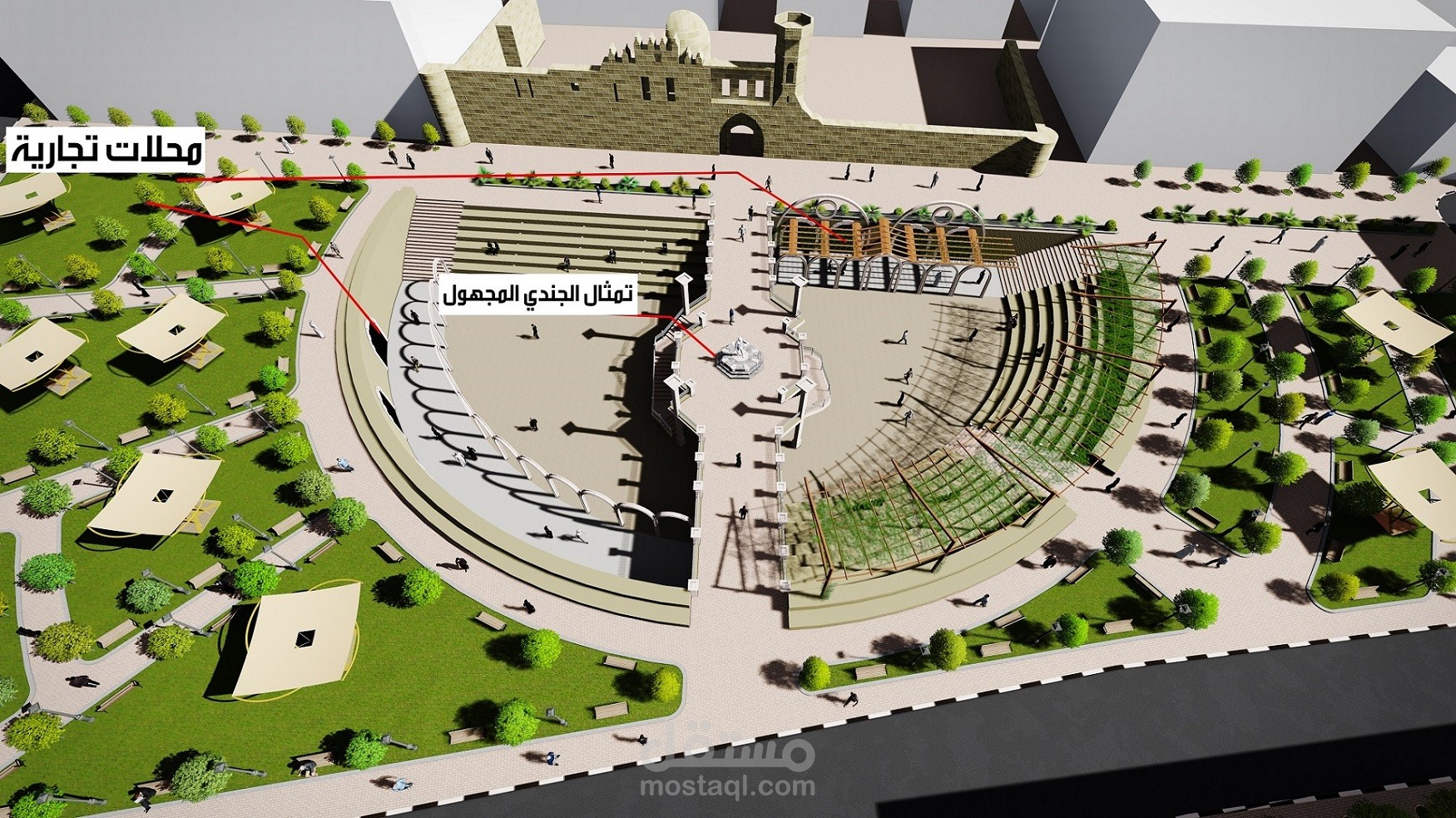 فيديو معماري لاعادة تصميم مركز مدينة خان يونس -فلسطين