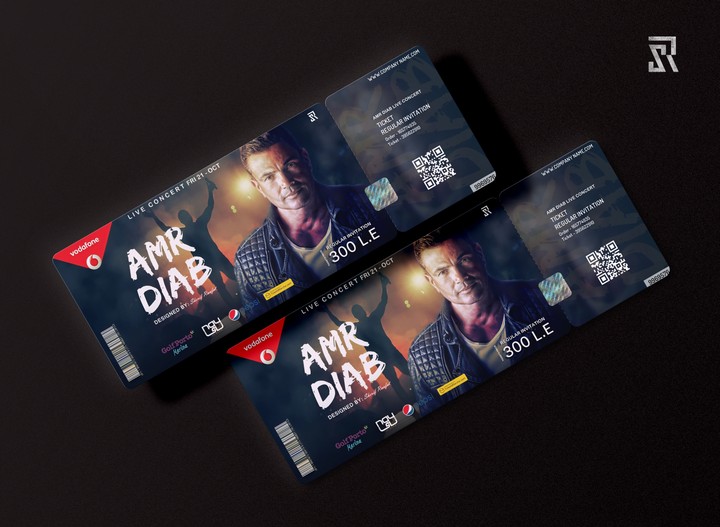 Amr Diab Concert Ticket Design - تصميم تيكيت حفل عمرو دياب