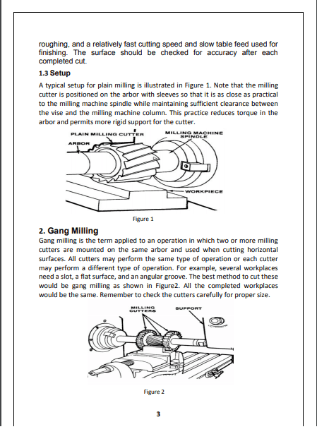 جزء من بحث عن عمليات التفريز (milling processes)