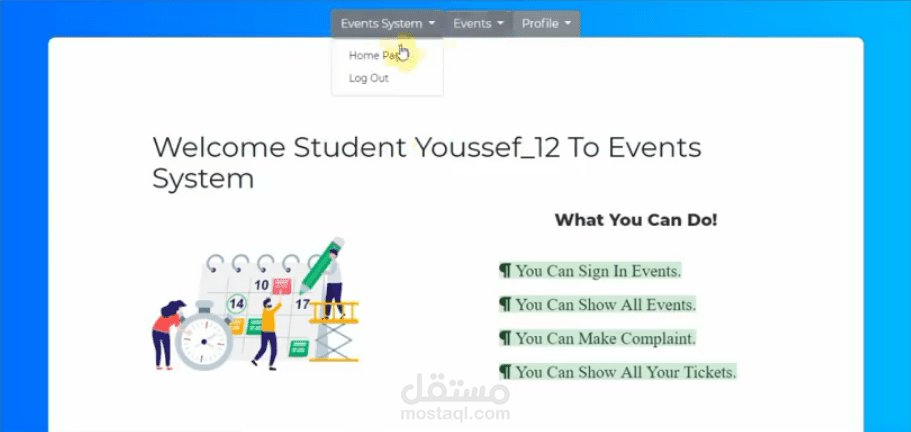 موقع كامل لانشاء وحجز تذاكر Events بصلاحية الادمن.