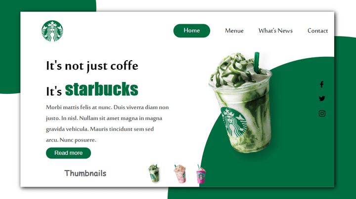 محاكاه لموقع starbucks