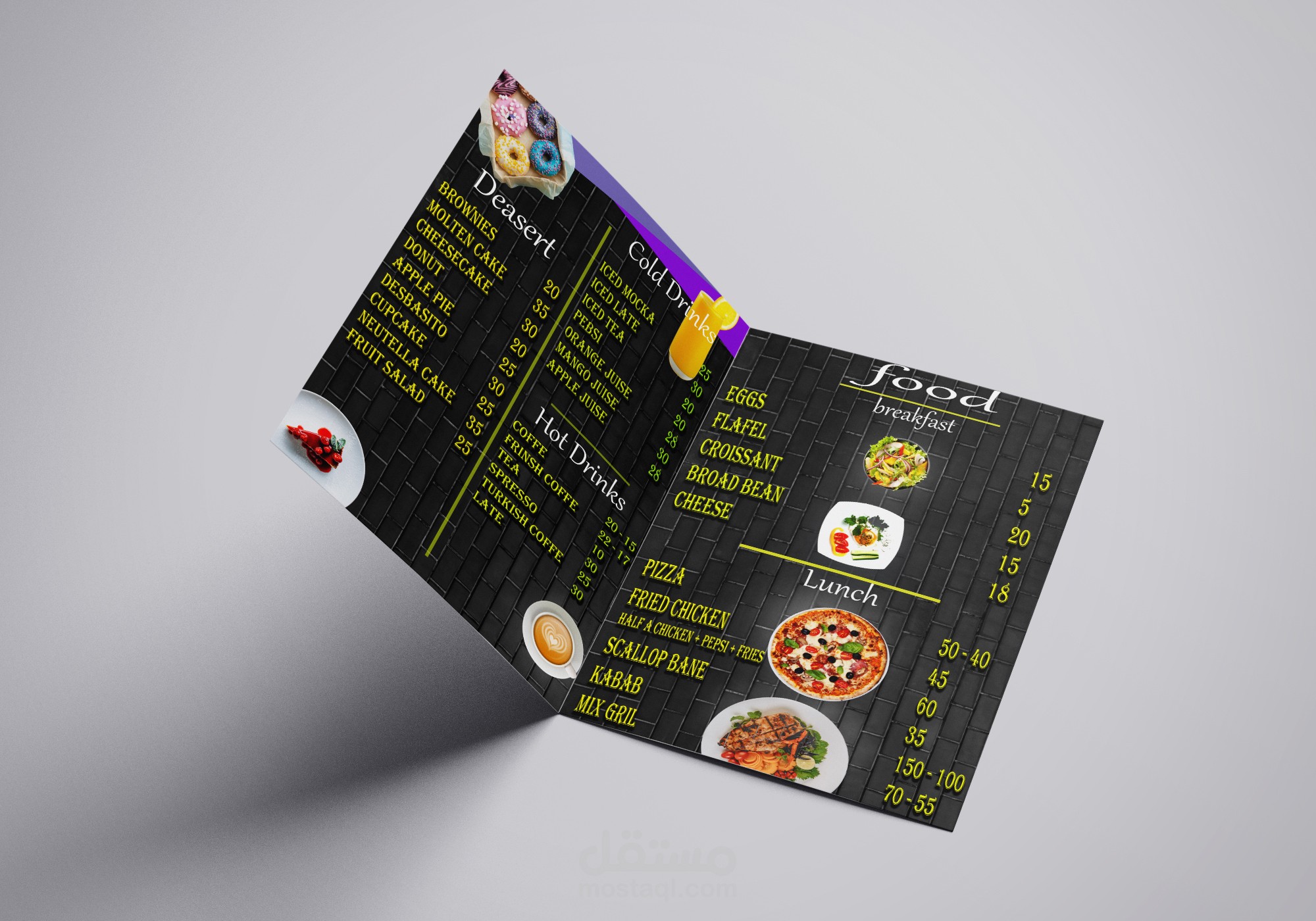 MENU FOR RESTURANT