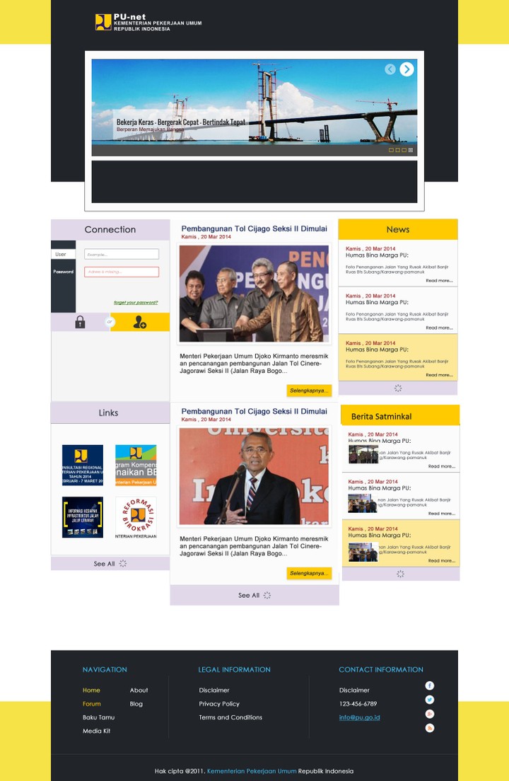 تصميم واجهة موقع الكتروني pu.go.id