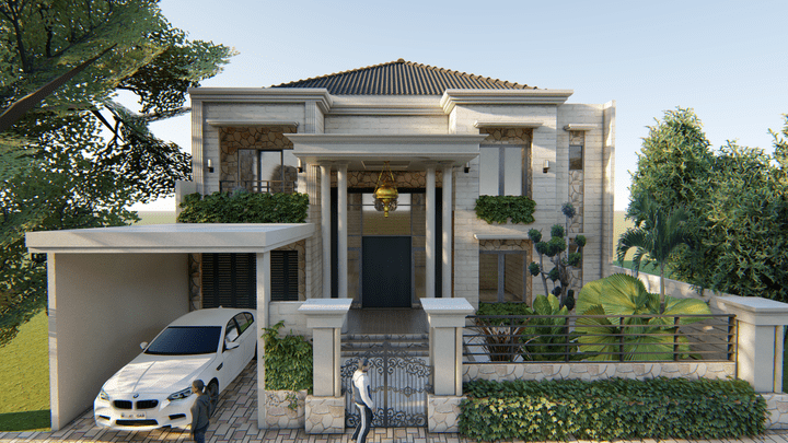 Villa Design with new stones