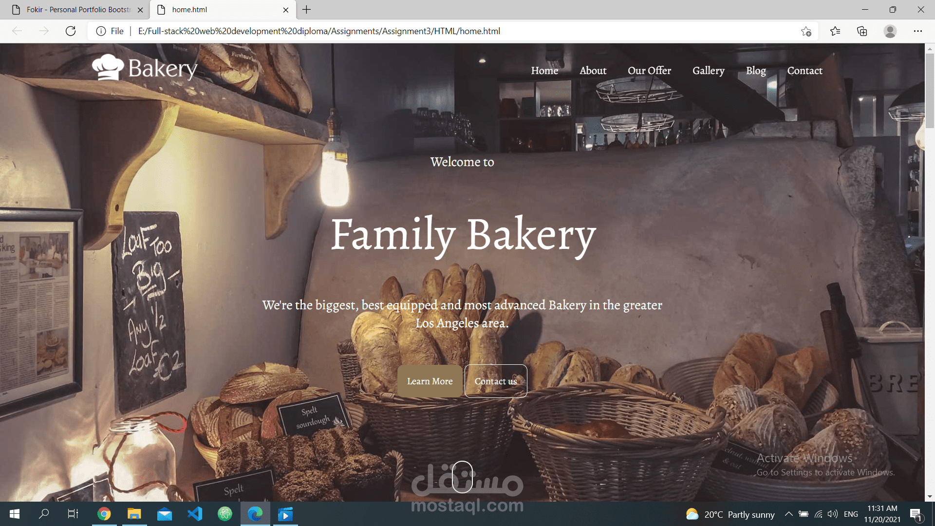 Bakery website