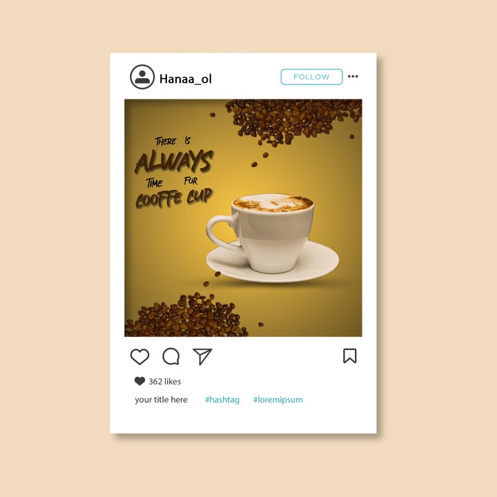 تصميم سوشيال ميديا احترافي اعلان لمنتج قهوة