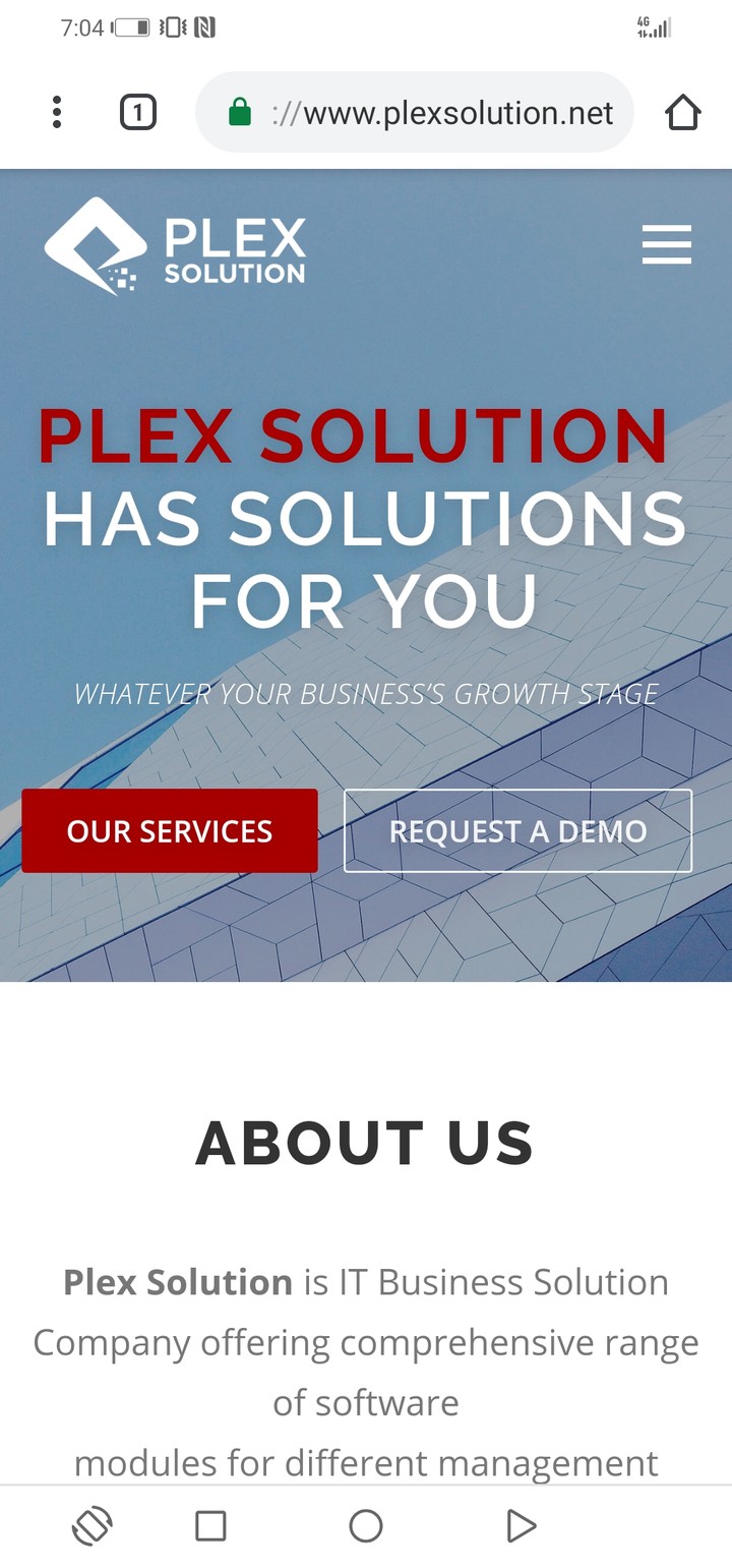 انشاء موقع شركة plex solution