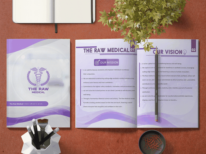 The RAW " Portrait A4 Medical Company Profile " بروفايل طبي