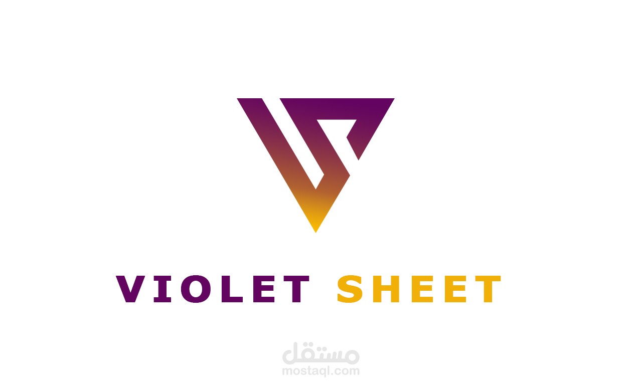 تصميم ثلاثة نماذج لشعار متجر "violet sheet" المختص ببيع التيشرتات