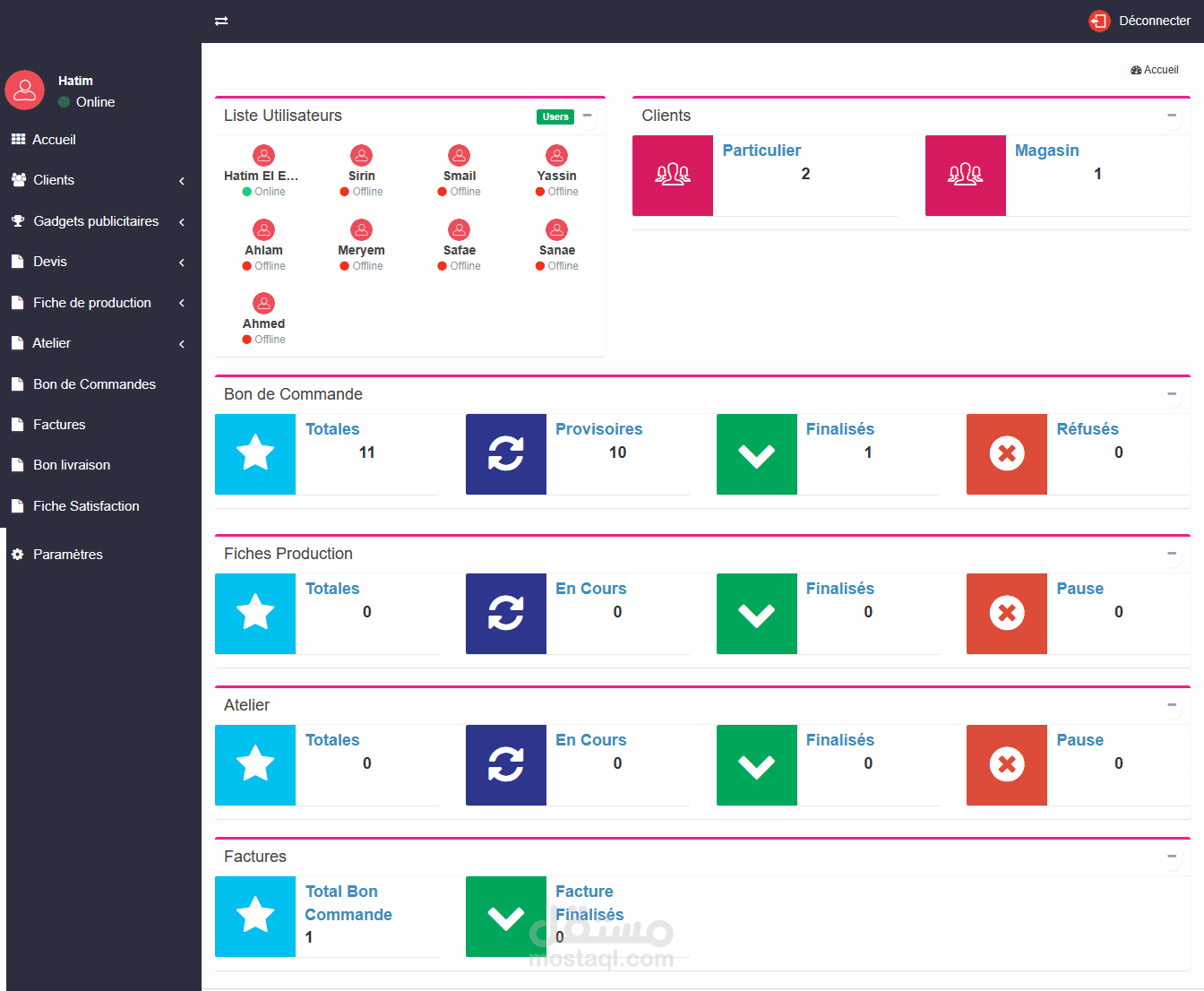 management application for infographics agency
