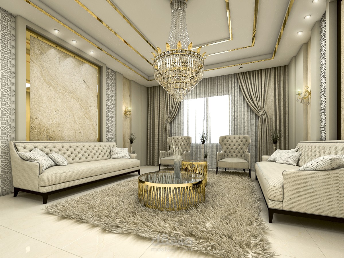 تصميم داخلي لشقة سكنية بحديقة سطح