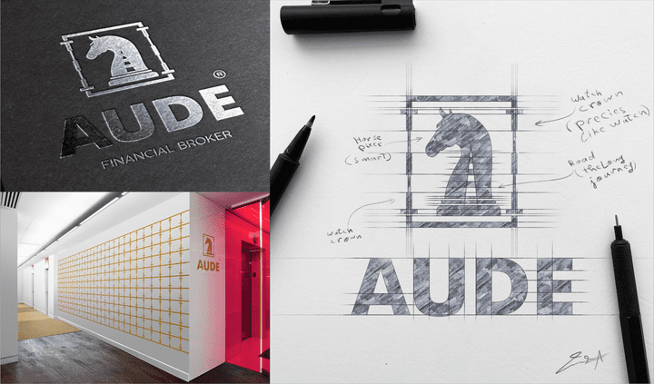 AUDE Financial Broker Logo Design 2