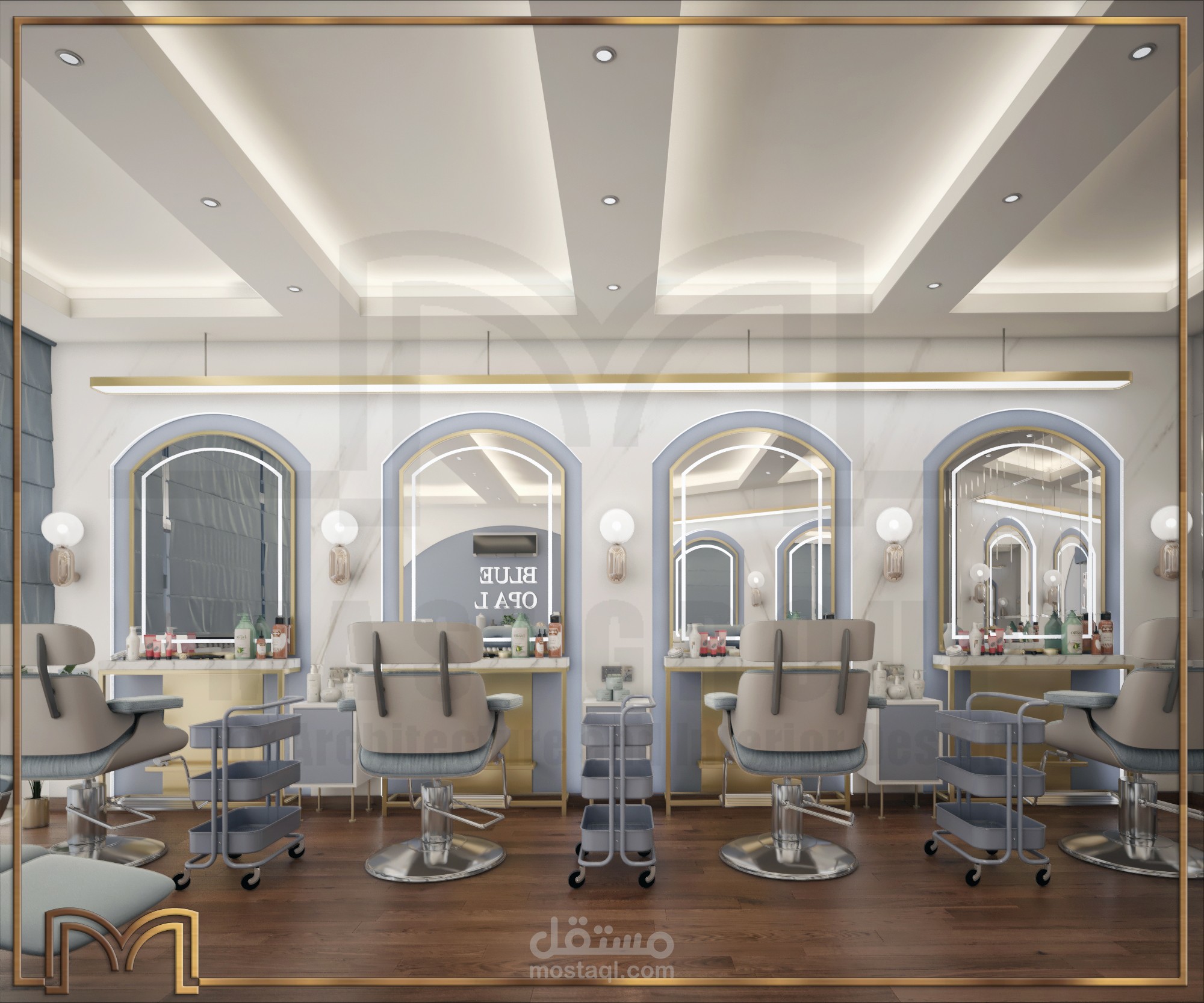 My Work in Interior Design - barber shop