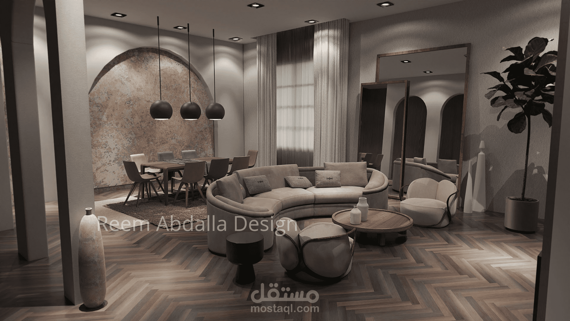 تصميم داخلي صالة عصرية